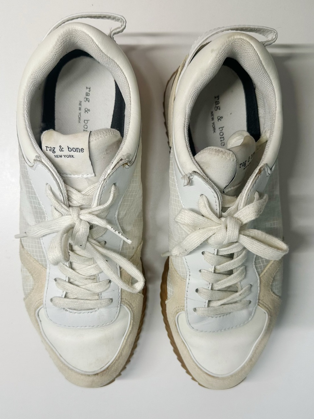rag & bone White and Cream Low-Top Sneakers